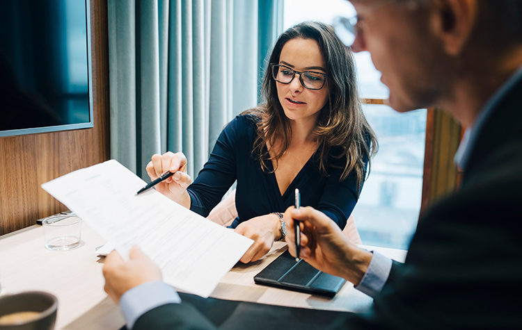 Male and female entrepreneur brainstorming