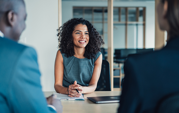 Woman at job interview