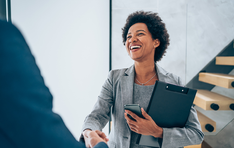 Woman having a conversation with HR